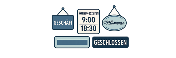 Shop Entrance Opening Hours Plates