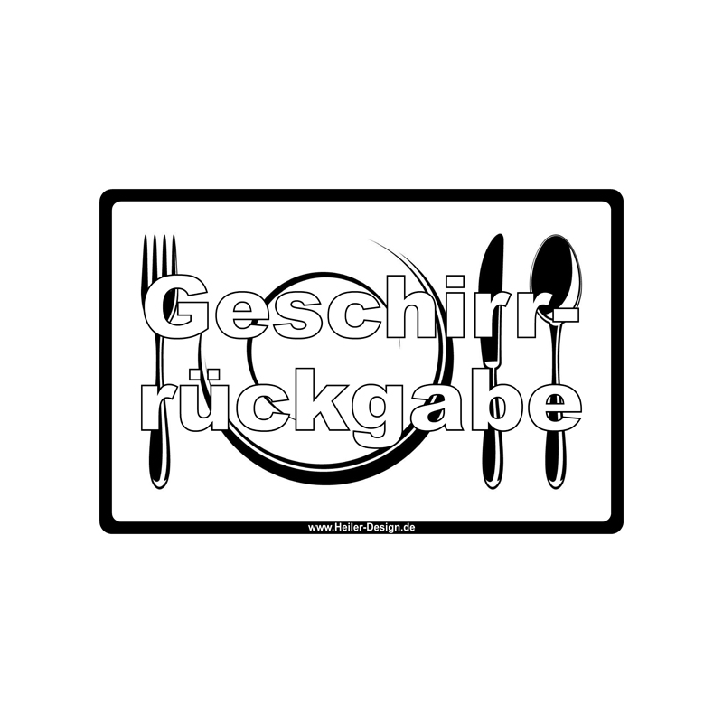Hinweisschild Geschirrrückgabe