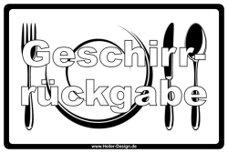 Hinweisschild Geschirrrückgabe - 1