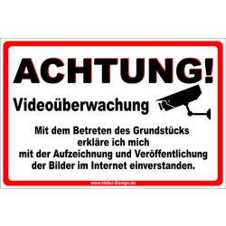 ACHTUNG! Videoüberwachung! Mit dem Betreten des...