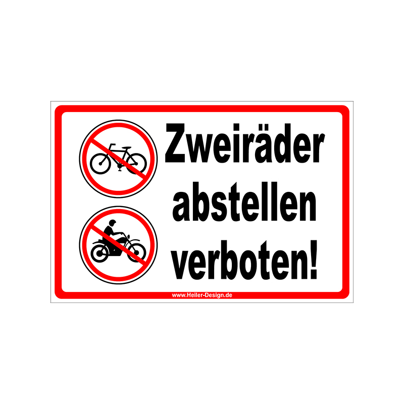 Verbotsschild Zweiräder abstellen verboten 2