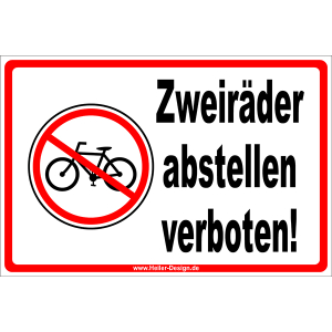 Zweiräder abstellen verboten