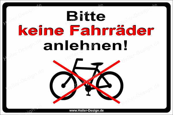 Verbotsschild „Fahrräder Anlehnen Verboten“ – 15x10 Cm, Wetterfester Aufkleber