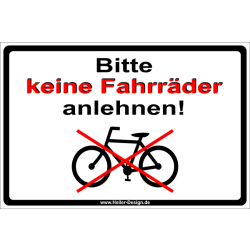 Bitte keine Fahrräder anlehnen!