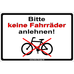 Information Sign Please Do Not Lean Bicycles Against the...