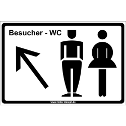 WC Besucher Pfeil nach links oben