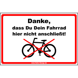 Danke, dass Du Dein Fahrrad hier nicht anschließt