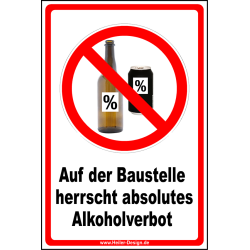 Prohibition sign Absolute alcohol ban on the construction...