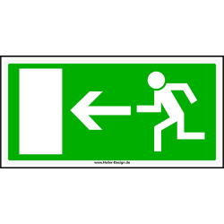 Hinweisschild Notausgang Pfeil nach Links