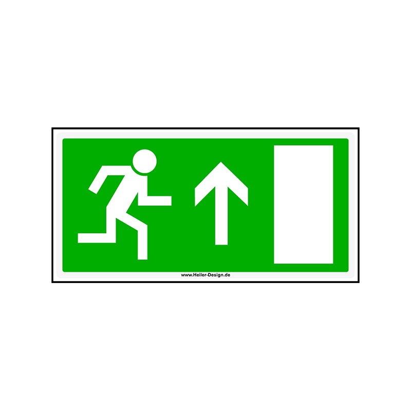 Hinweisschild Notausgang Pfeil nach Oben