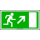 Hinweisschild Notausgang Pfeil nach Rechts Oben