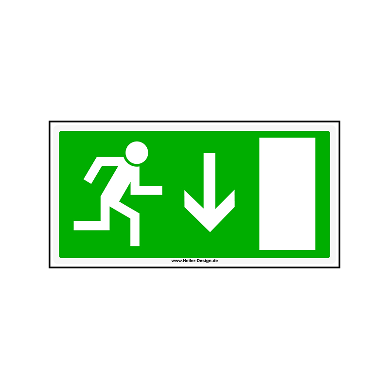 Information sign Emergency exit arrow down