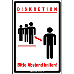 Diskretion Bitte Abstand halten!