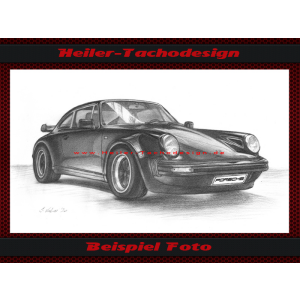 Bleistift Zeichnung Porsche 964