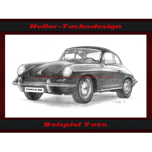 Bleistift Zeichnung DIN A3 Porsche 356