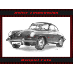Bleistift Zeichnung DIN A3 Porsche 356