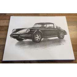 Bleistift Zeichnung DIN A3 Porsche 911