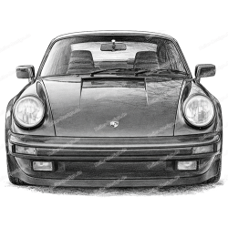 Bleistift Zeichnung Porsche 911 Kunstdruck Leinwand