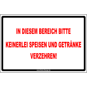 IN DIESEM BEREICH BITTE KEINERLEI SPEISEN UND GETRÄNKE VERZEHREN!