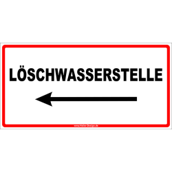 Löschwasserstelle Pfeil nach links