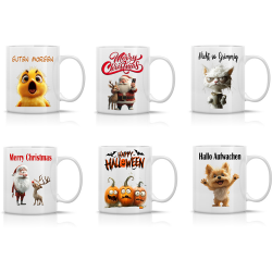 Tasse weiß mit normalem Griff Individualisieren...