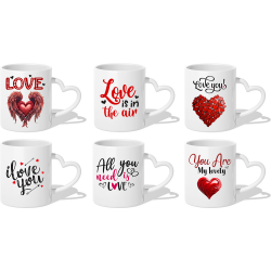 Tasse weiß Griff in Herzform Individualisieren nach...