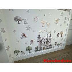 Wandaufkleber Wandsticker Wandtattoo Prinzessin1 Kinderzimmer Babyzimmer Aquarell selbstklebend
