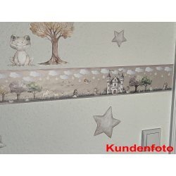 Bordüre Wandaufkleber Wandsticker Wandtattoo Prinzessin 1 Kinderzimmer Babyzimmer Aquarell selbstklebend
