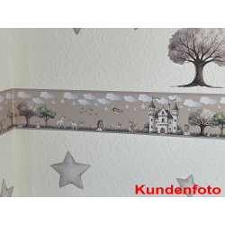Bordüre Wandaufkleber Wandsticker Wandtattoo Prinzessin 1 Kinderzimmer Babyzimmer Aquarell selbstklebend