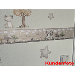 Bordüre Wandaufkleber Wandsticker Wandtattoo Prinzessin Kinderzimmer Babyzimmer Aquarell selbstklebend - 1