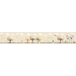 Kids Room Border Princess Watercolor Castle Wall Sticker...