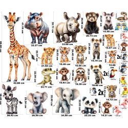 Wandaufkleber Wandsticker Wandtattoo Jungle-1 Kinderzimmer Babyzimmer Aquarell selbstklebend