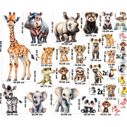 Wandtattoo Wandaufkleber Wandsticker Dschungel Kinderzimmer Babyzimmer Aquarell selbstklebend - 1