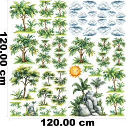 Wandaufkleber Wandsticker Wandtattoo Jungle Pflanzen-1...