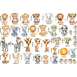 Wandaufkleber Wandsticker Wandtattoo Jungle-2 Kinderzimmer Babyzimmer Aquarell selbstklebend