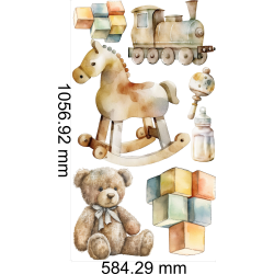 Wandaufkleber Wandsticker Wandtattoo Baby-1 Kinderzimmer Babyzimmer Aquarell selbstklebend