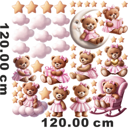 Wandaufkleber Wandsticker Wandtattoo Teddybära-1...