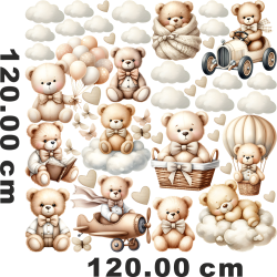 Wandaufkleber Wandsticker Wandtattoo Teddybära-2...
