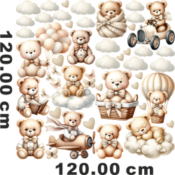 Wandtattoo Wandaufkleber Wandsticker Teddybär Kinderzimmer Babyzimmer Aquarell selbstklebend - 2