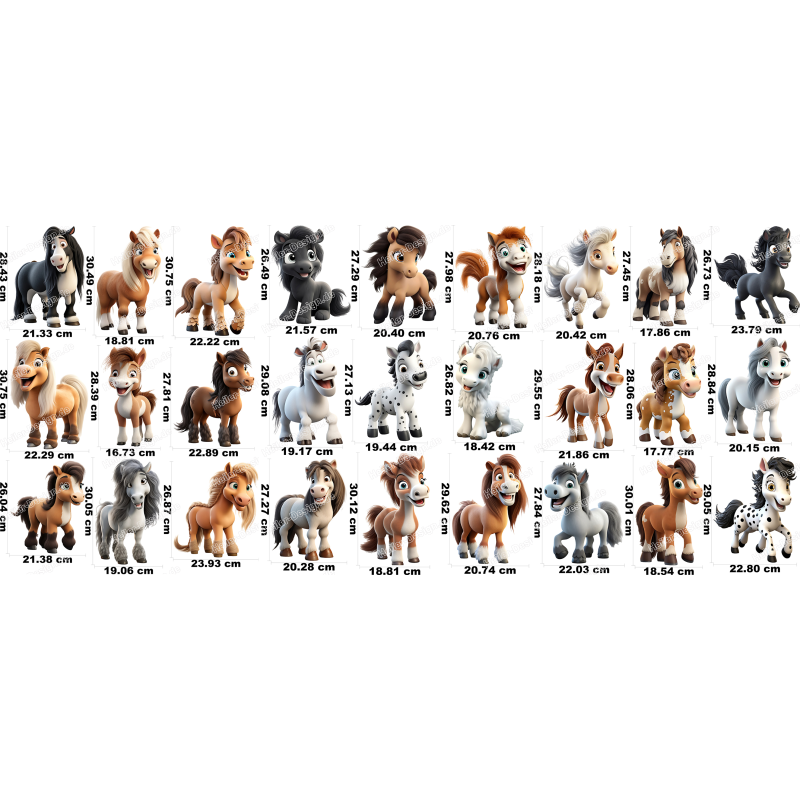 Wandtattoo Wandaufkleber Wandsticker Pferde Kinderzimmer Babyzimmer 3D selbstklebend 1