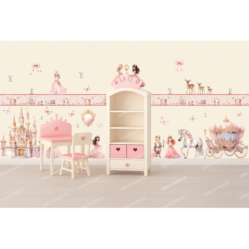 Wandtattoo Wandaufkleber Wandsticker Prinzessin Kinderzimmer Babyzimmer Aquarell selbstklebend - 2