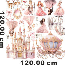 Wandtattoo Wandaufkleber Wandsticker Prinzessin Kinderzimmer Babyzimmer Aquarell selbstklebend - 2
