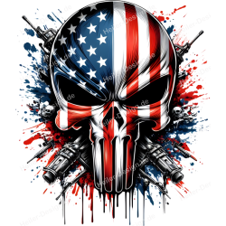 T-Shirt mit Aufdruck Totenkopf Punisher 10