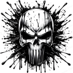 TShirt mit Aufdruck Totenkopf Punisher 23