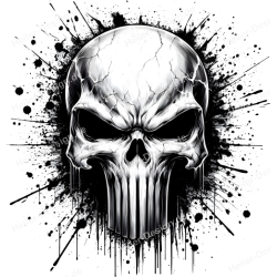 T-Shirt mit Aufdruck Totenkopf Punisher 24