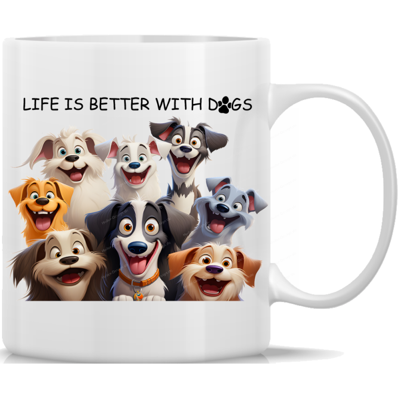 Tasse Kaffeebecher Life is Better with Dogs - 1