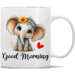 Tasse Kaffeebecher Süßer Elefant Good Morning