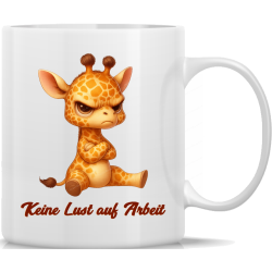 Tasse Kaffeebecher Bockende Giraffe keine Lust auf Arbeit...