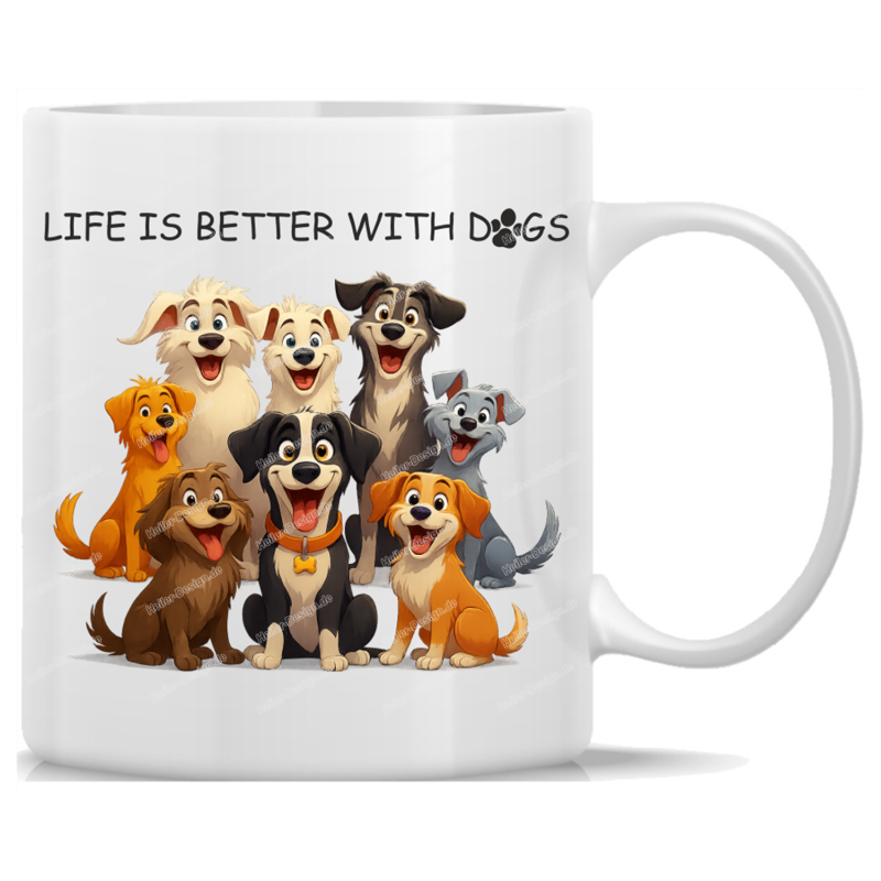Tasse Kaffeebecher Life is Better with Dogs - 2