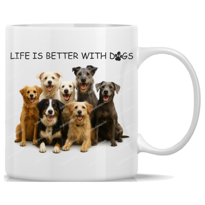 Tasse Kaffeebecher Life is Better with Dogs - 4